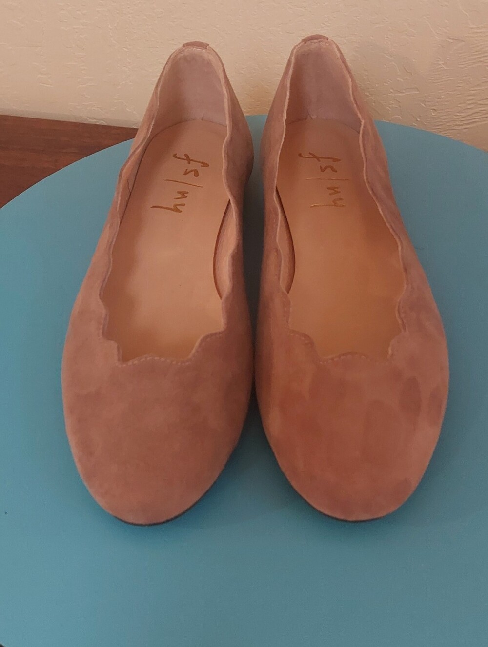 French Sole Jigsaw Suede Ballet Flats in Dusty Rose NWOT'S